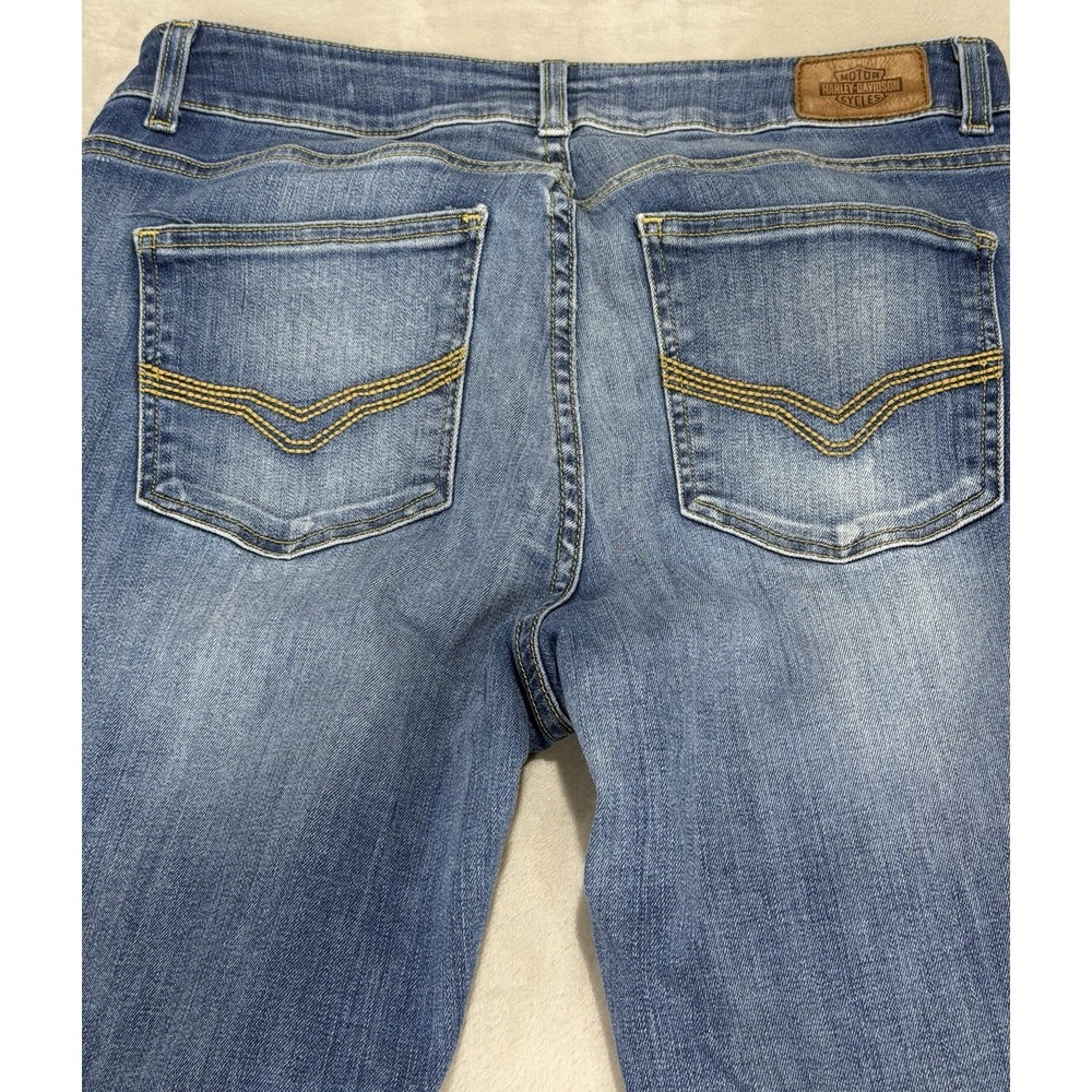 Harley-Davidson Boyfriend Jeans Womens 30 Medium Wash Straight Leg Moto Biker